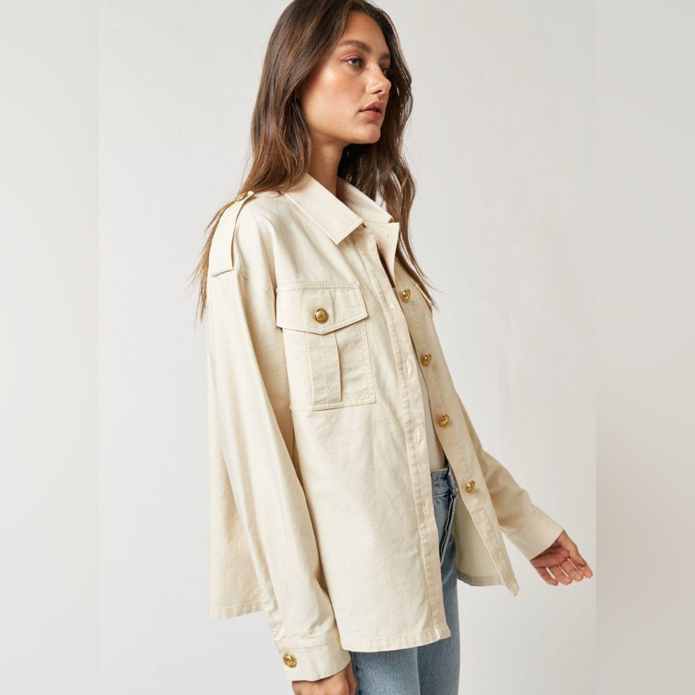 La Lavon Olive Cotton Jacket - Picture 3 of 8